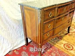 Transitional Style Commode in Marquetry from the Mid 19th Century