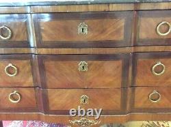 Transitional Style Commode in Marquetry from the Mid 19th Century