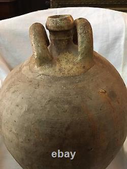Translation: 'Antique Glazed Stoneware Jug from the 19th Century in Perfect Shabby Chic Decorative Condition'