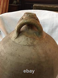 Translation: 'Antique Glazed Stoneware Jug from the 19th Century in Perfect Shabby Chic Decorative Condition'
