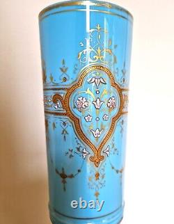 Translation: Large opaline vase with enamel and fine gold decoration from the Napoleon III period, 19th century.