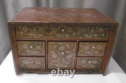 Travel Cabinet Epoque Xixeme Portuguese Indo Wood Nomad Polychrome