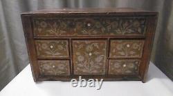 Travel Cabinet Epoque Xixeme Portuguese Indo Wood Nomad Polychrome