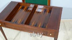 Tric Trac Table Serving as a Desk in Louis XVI Style in Mahogany, 19th Century