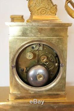 Troubadour Clock In Gilt Bronze Signed Fred Malzahn Nineteenth Time