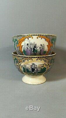 Two Bowl Earthenware Choisy-le-roi, Rare Decor Renaissance Style Epoch Xixth