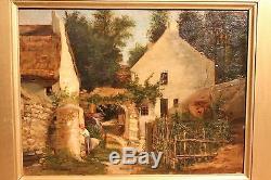 Two Old Oil Paintings On Wood Country Scenes Nineteenth Century