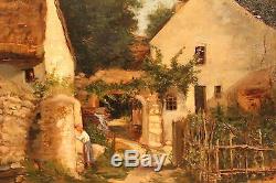 Two Old Oil Paintings On Wood Country Scenes Nineteenth Century