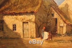 Two Old Oil Paintings On Wood Country Scenes Nineteenth Century