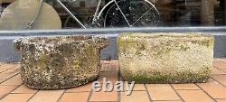 Two pretty stone troughs / planters from the late 19th century