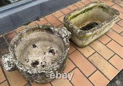 Two pretty stone troughs / planters from the late 19th century