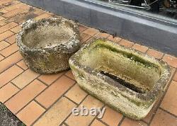 Two pretty stone troughs / planters from the late 19th century