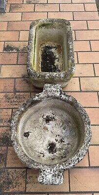 Two pretty stone troughs / planters from the late 19th century