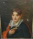 Valentini Woman Portrait Epoque First Empire Oil On Paper Mounted Nineteenth