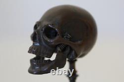 Vanity Memento Mori Bronze Skull with Moving Jaw 19th Century Nap. 3