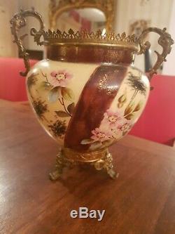 Vase, Flower Pot Opaline, Period Late Nineteenth S, Bronze Mounts