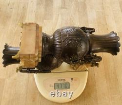 Vases, 19th century mantel garniture, claw feet in bronze (available for delivery)