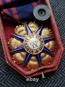 Vatican Order Of Pius IX Jewel Of Knight In Gold And Enamel 19th Century - Case