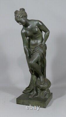 Venus Au Bain D'après Allegrain, Statuette En Bronze Patiné, Époque XIX Ème