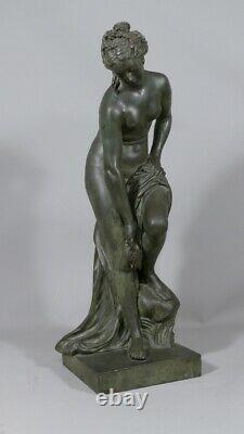 Venus Au Bain D'après Allegrain, Statuette En Bronze Patiné, Époque XIX Ème