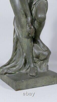 Venus Au Bain D'après Allegrain, Statuette En Bronze Patiné, Époque XIX Ème