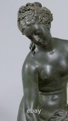 Venus Au Bain D'après Allegrain, Statuette En Bronze Patiné, Époque XIX Ème