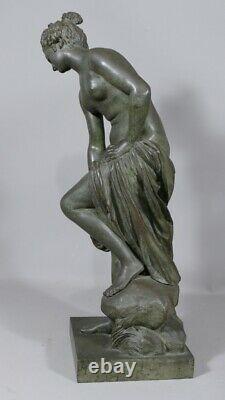 Venus Au Bain D'après Allegrain, Statuette En Bronze Patiné, Époque XIX Ème