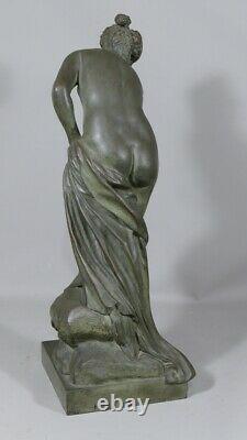 Venus Au Bain D'après Allegrain, Statuette En Bronze Patiné, Époque XIX Ème