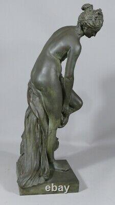 Venus Au Bain D'après Allegrain, Statuette En Bronze Patiné, Époque XIX Ème