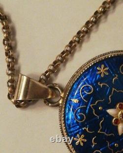 Vermeil Enamel Pendant Set Bressan - Chain Era Late 19th/poincons