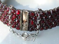 Very Beau Bracelet Ancien Of Epoque Mid-19th In Metal With Grenat De Bohême