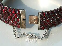 Very Beau Bracelet Ancien Of Epoque Mid-19th In Metal With Grenat De Bohême