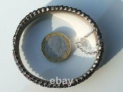 Very Beau Bracelet Ancien Of Epoque Mid-19th In Metal With Grenat De Bohême