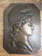Very Beautiful Bronze Plaque Sculpture Of Marianne From The 19th Century Carved By The Town Hall