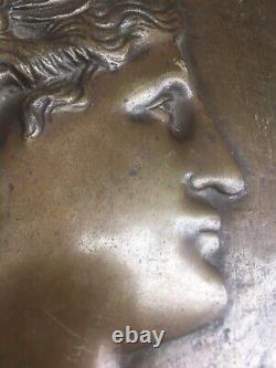 Very Beautiful Bronze Plaque Sculpture of Marianne from the 19th Century Carved by the Town Hall