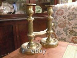 Very Beautiful Pair Of Candlestick In Bronze, Empire Era Early Xixth