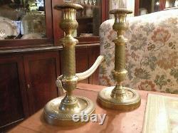 Very Beautiful Pair Of Candlestick In Bronze, Empire Era Early Xixth