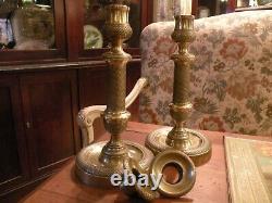 Very Beautiful Pair Of Candlestick In Bronze, Empire Era Early Xixth