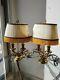 Very Beautiful Pair Of Lamp Bouillatte In Golden Bronze / Brass Age Xix Eme
