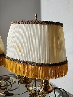 Very Beautiful Pair Of Lamp Bouillatte In Golden Bronze / Brass Age XIX Eme