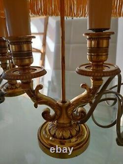 Very Beautiful Pair Of Lamp Bouillatte In Golden Bronze / Brass Age XIX Eme