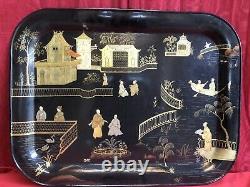 Very Grand Plateau 19th In Chinese Decor Tool Napoleon III 74 X 57cm