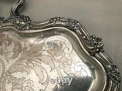 Very Large Silver Metal Tray At The End Of The 19th Century