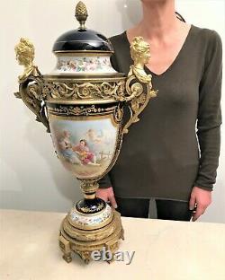 Very Large Vase In Porcelain Of Sèvres And Golden Bronze Era Xixth Century