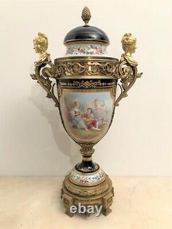 Very Large Vase In Porcelain Of Sèvres And Golden Bronze Era Xixth Century