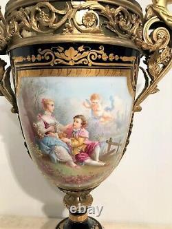 Very Large Vase In Porcelain Of Sèvres And Golden Bronze Era Xixth Century