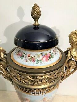 Very Large Vase In Porcelain Of Sèvres And Golden Bronze Era Xixth Century