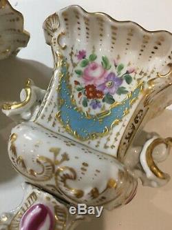 Very Nice Pair Of Vases In Porcelain Paris XIX Napoleon Empire Era