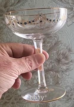 Very RARE Baccarat Crystal Champagne Cup with Gilded Enamel Decoration, 19th Century