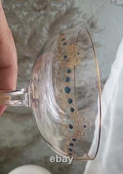 Very RARE Baccarat Crystal Champagne Cup with Gilded Enamel Decoration, 19th Century